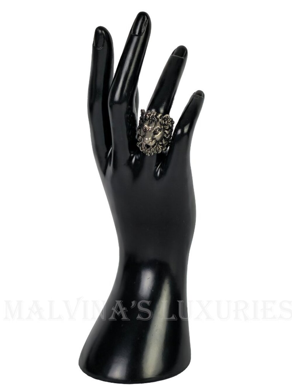 GUCCI RING LION HEAD AGED FINISH METAL BAND UNISEX sz 15 US 7 1/4 - Picture 4 of 17